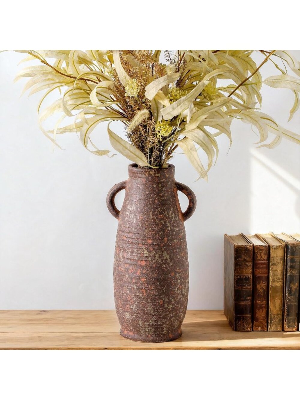 12.3 Inch Farmhouse Ceramic Rustic Flower Vase Living Room Bedroom Home Decor